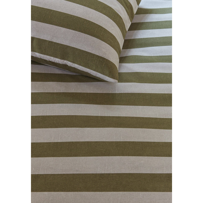 vtwonen Bold Stripe Dekbedovertrek - Groen 200 x 220 cm / Groen